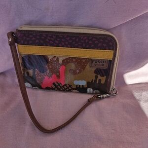 Fossil Colorful Patterned Wristlet